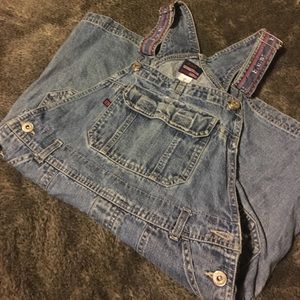 Vintage overall shorts blue jean